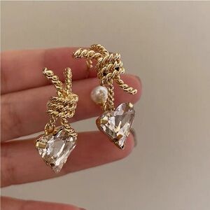 Gold and‎ Heart Earrings